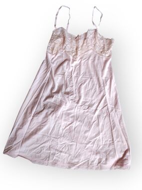 Soft Lace-Trim Slip Chemise in Light Pink